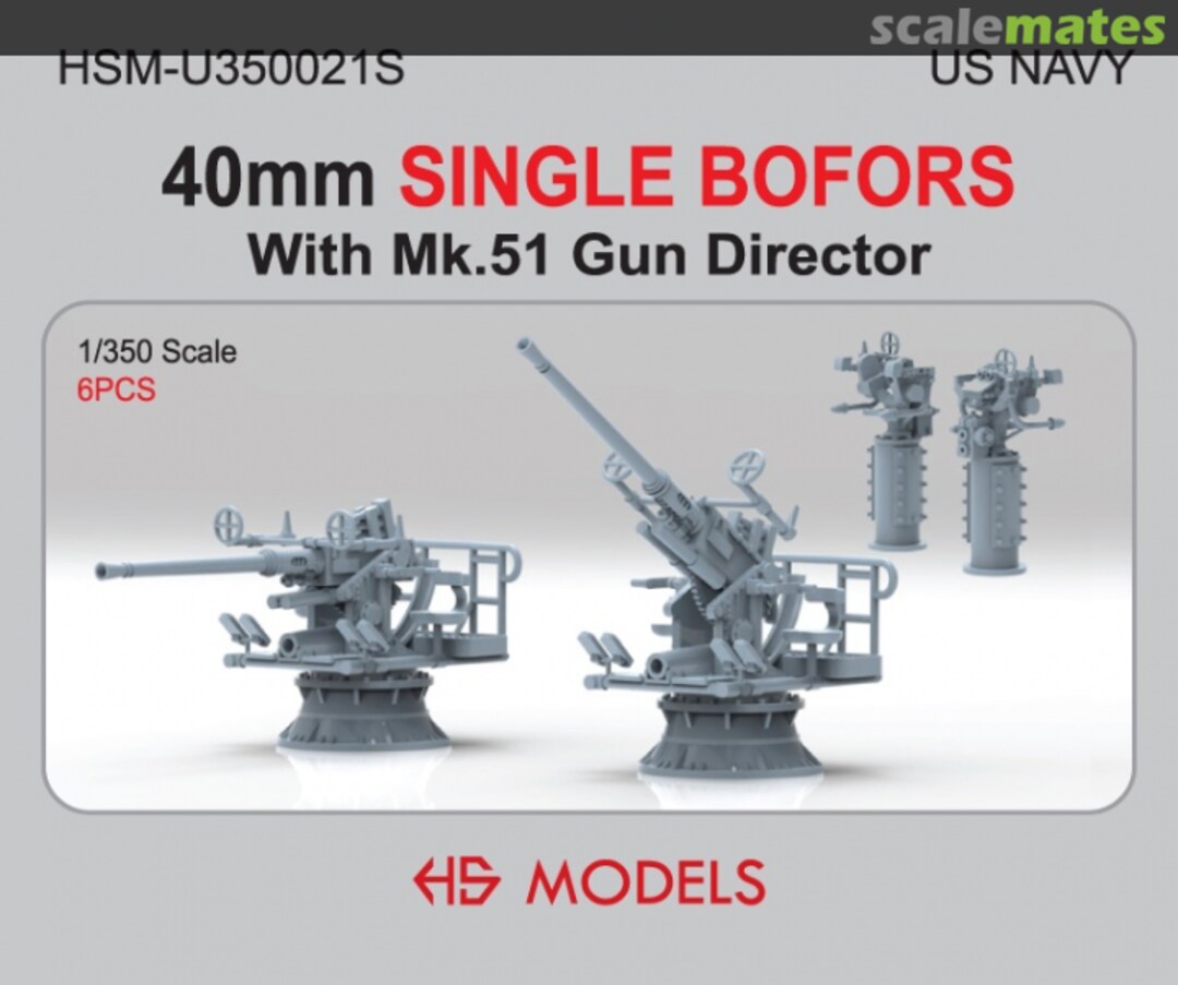 Boxart 40mm Single Bofors with Mk.51 Gun Director HSM-U350021S HS Models Boxart 40mm Single Bofors with Mk.51 Gun Director HSM-U350021S HS Models