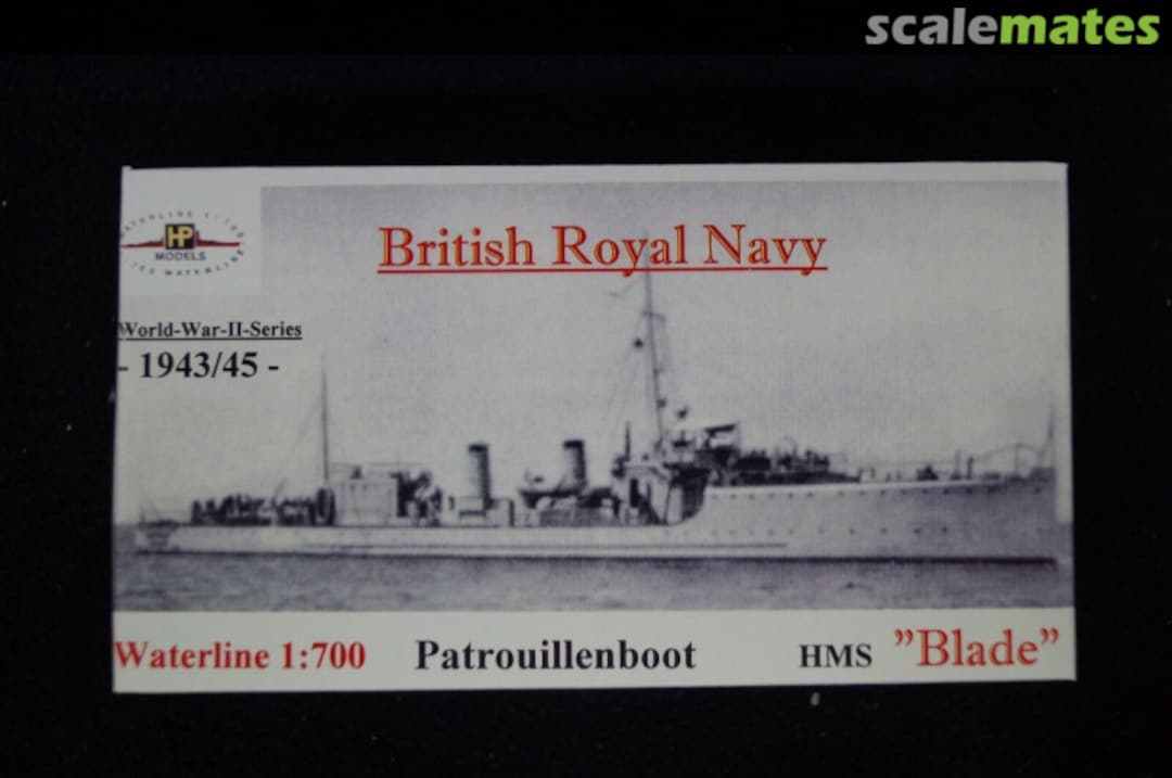 Boxart Patrouillenboot HMS Blade WW II-WL-GB-127 HP-Models Boxart Patrouillenboot HMS Blade WW II-WL-GB-127 HP-Models