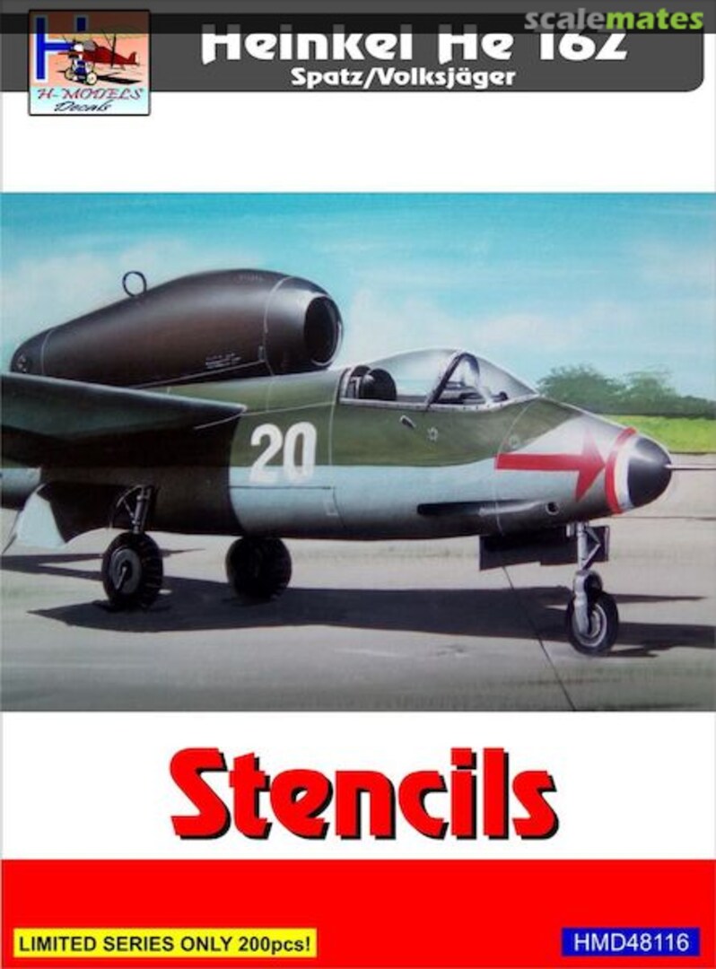 Boxart Heinkel He-162A-2 Salamander stencils (set for 3 aircraft) HMD48116 H-Models Decals Boxart Heinkel He-162A-2 Salamander stencils (set for 3 aircraft) HMD48116 H-Models Decals