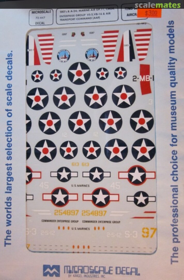 Boxart SBD's & A-24 72-447 Microscale Boxart SBD's & A-24 72-447 Microscale