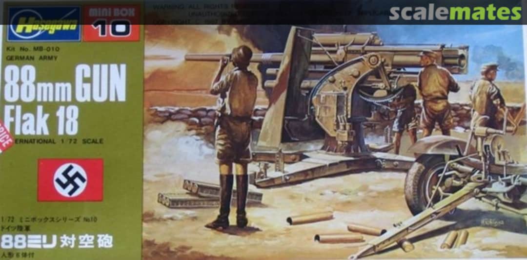 Boxart 88mm Gun Flak 18 MB-010 Hasegawa Boxart 88mm Gun Flak 18 MB-010 Hasegawa