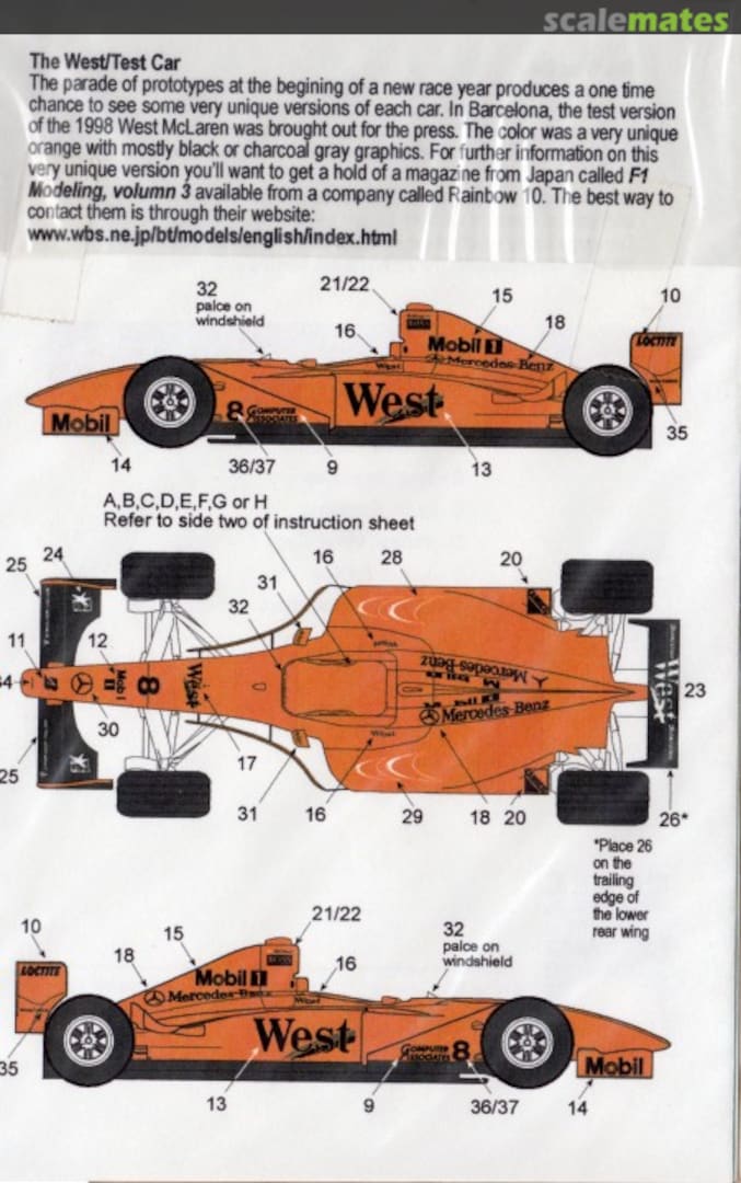 Boxart McLaren MP4/13 - West Conversion 2016 Scale Motorsport Boxart McLaren MP4/13 - West Conversion 2016 Scale Motorsport