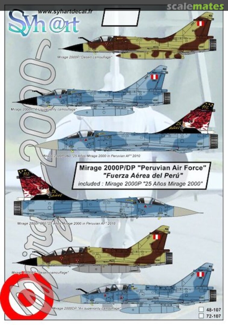 Boxart Mirage 2000 P/DP "Peruvian Air Force" 48-107 Syhart Boxart Mirage 2000 P/DP "Peruvian Air Force" 48-107 Syhart