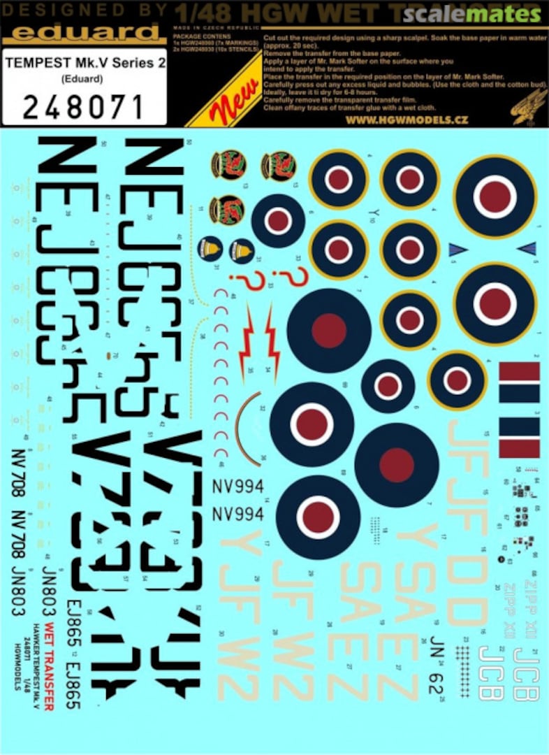 Boxart Tempest Mk. V Decals Series 2 248071 HGW Models Boxart Tempest Mk. V Decals Series 2 248071 HGW Models