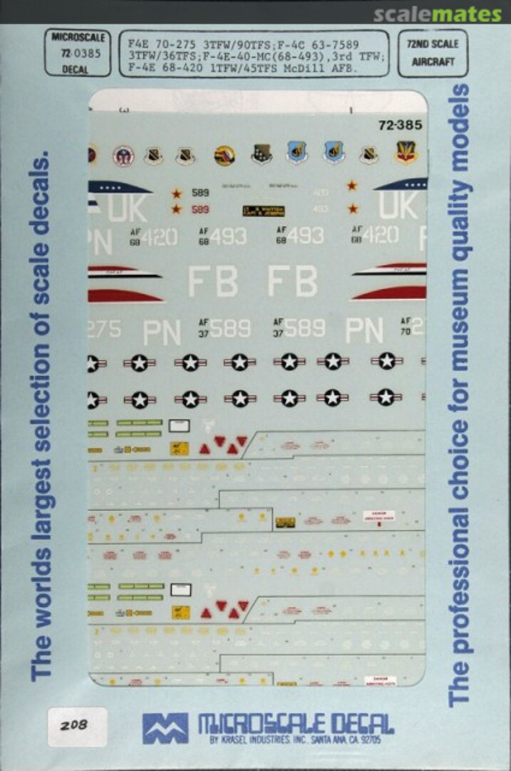 Boxart F-4E, F-4C 72-385 Microscale Boxart F-4E, F-4C 72-385 Microscale