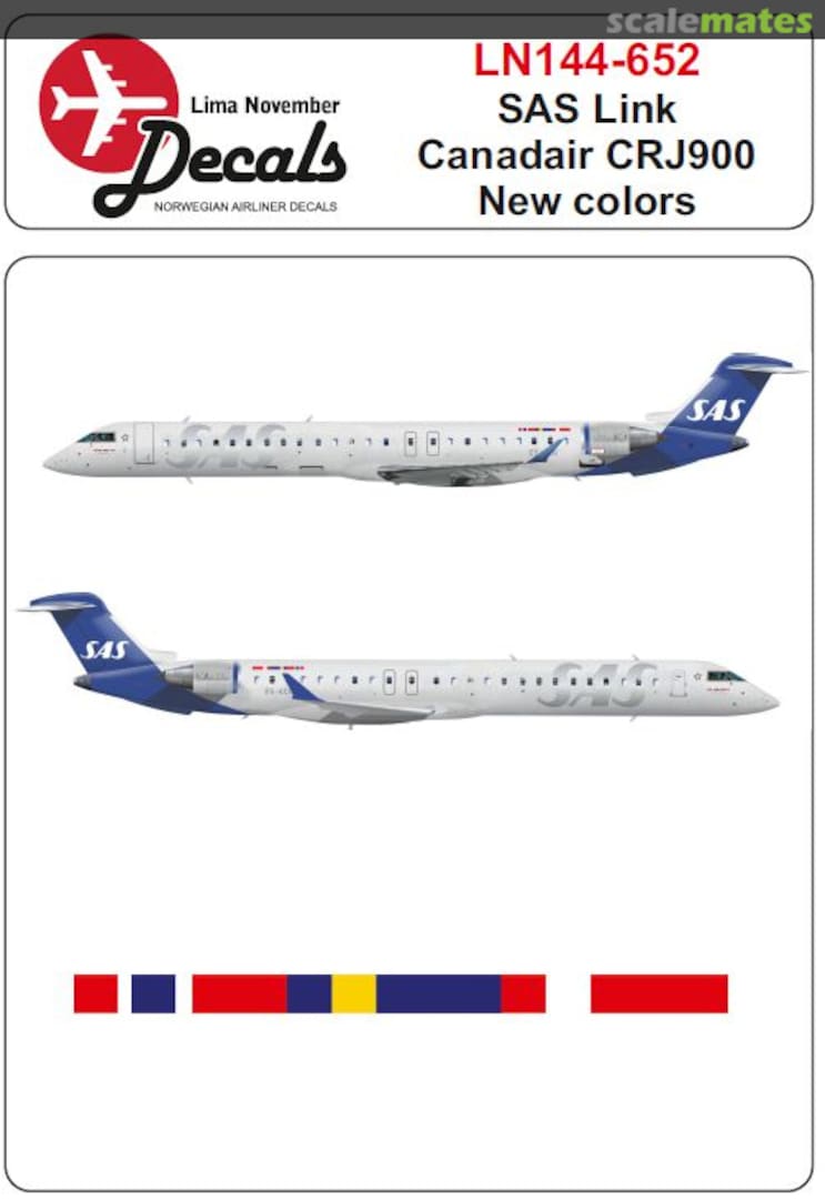 Boxart SAS Link Canadier CRJ-900 LN144-652 Lima November Decals Boxart SAS Link Canadier CRJ-900 LN144-652 Lima November Decals