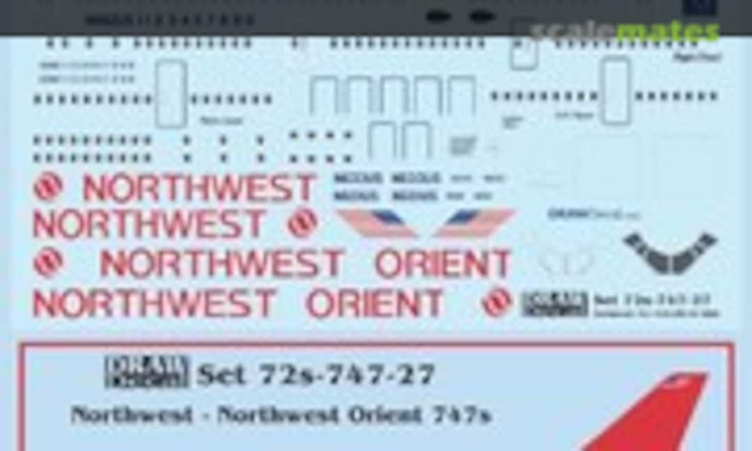 1:72 Northwest – Northwest Orient 747 (Draw Decal 72-747-27) 72-747-27