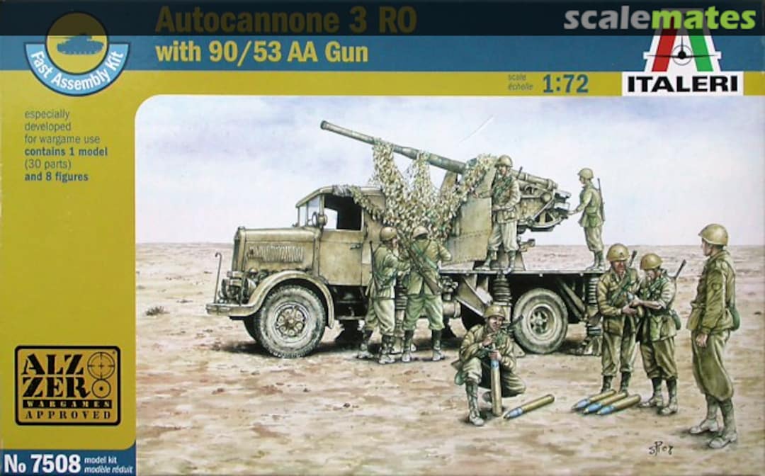 Boxart Autocannone 3RO with 90/53 AA Gun 7508 Italeri Boxart Autocannone 3RO with 90/53 AA Gun 7508 Italeri