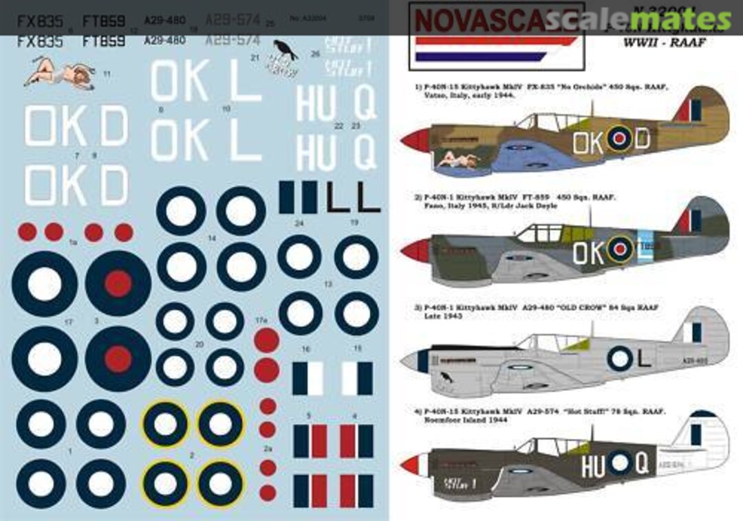 Boxart P-40N Kittyhawk WWII - RAAF N-32004 Novascale Boxart P-40N Kittyhawk WWII - RAAF N-32004 Novascale