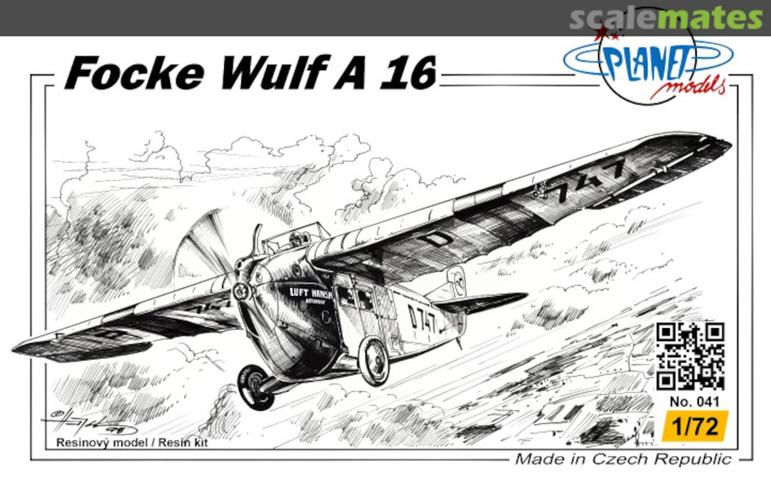Boxart Focke-Wulf A 16 PLT041 Planet Models Boxart Focke-Wulf A 16 PLT041 Planet Models