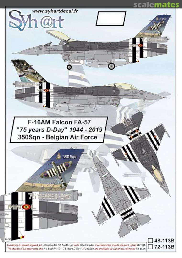 Boxart F-16AM Falcon FA-57 "75 years D-Day" 1944-2019 350Sqn - Belgian Air Force 48-113B Syhart Boxart F-16AM Falcon FA-57 "75 years D-Day" 1944-2019 350Sqn - Belgian Air Force 48-113B Syhart