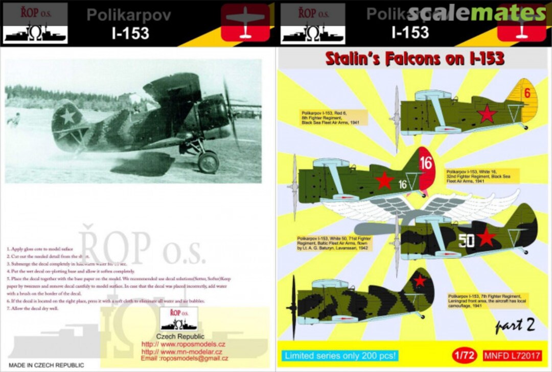Boxart POLIKARPOV I-153 - STALIN'S FALCONS ON I-153 MNFDL72017 ROP o.s. Boxart POLIKARPOV I-153 - STALIN'S FALCONS ON I-153 MNFDL72017 ROP o.s.