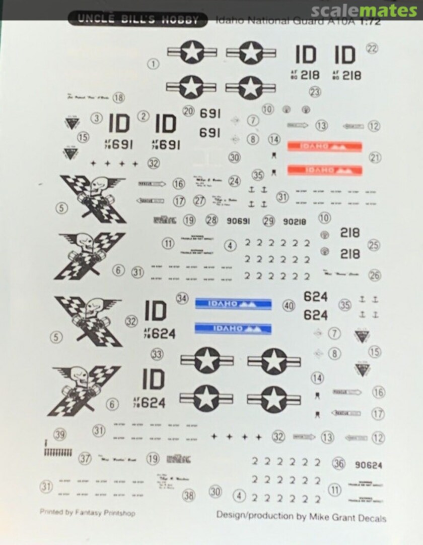 Boxart Idaho National Guard A-10A UHB-72001 Mike Grant Decals Boxart Idaho National Guard A-10A UHB-72001 Mike Grant Decals