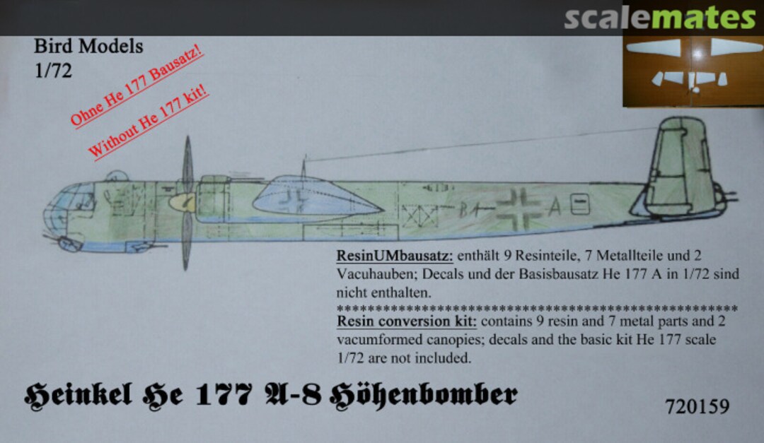 Boxart Heinkel He 177 A-8 Höhenbomber 720159 Bird Models