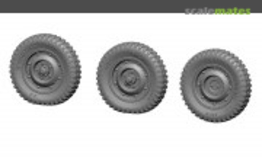 1:35 Wheels for Jeep Willys with Chains (Underinflated) (Firma49 T067-35) T067-35