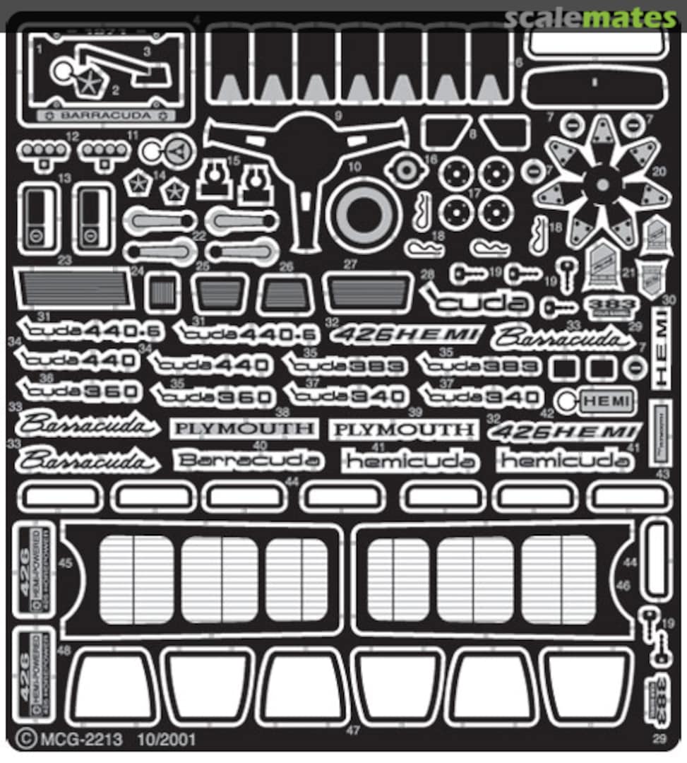 Boxart '71 Hemi Cuda Detail set for Revell Kits MCG-2213 The Model Car Garage