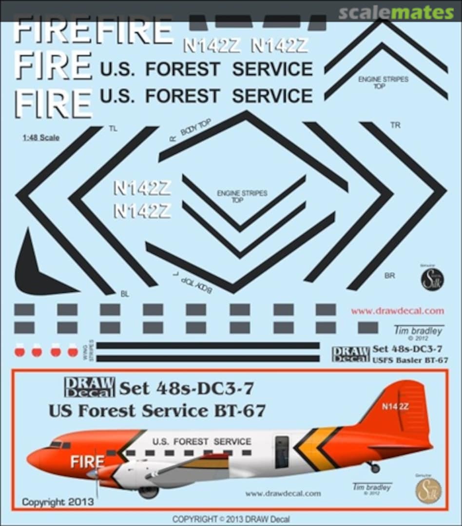 Boxart US Forest Service BT-67 48-DC3-7 Draw Decal Boxart US Forest Service BT-67 48-DC3-7 Draw Decal