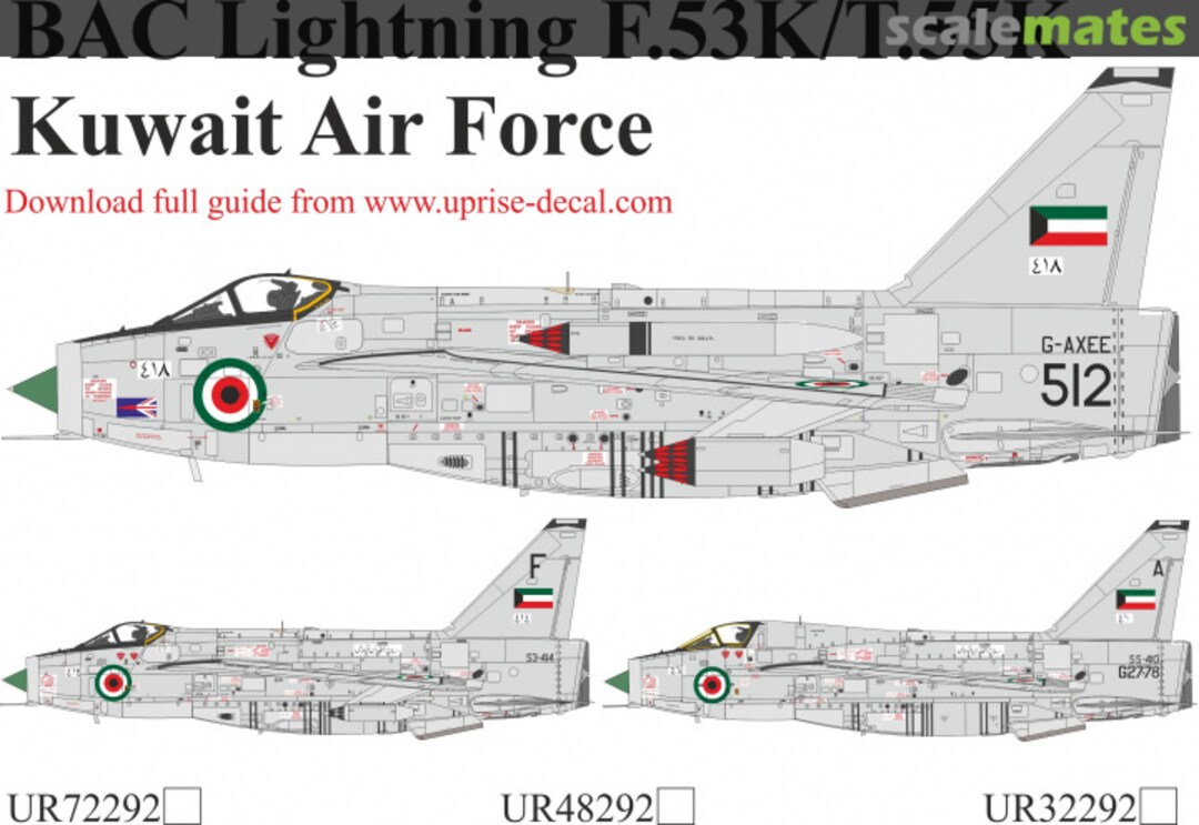 Boxart BAC Lightning F.53K/T.55K Kuwait Air Force UR32292 UpRise Decal Boxart BAC Lightning F.53K/T.55K Kuwait Air Force UR32292 UpRise Decal