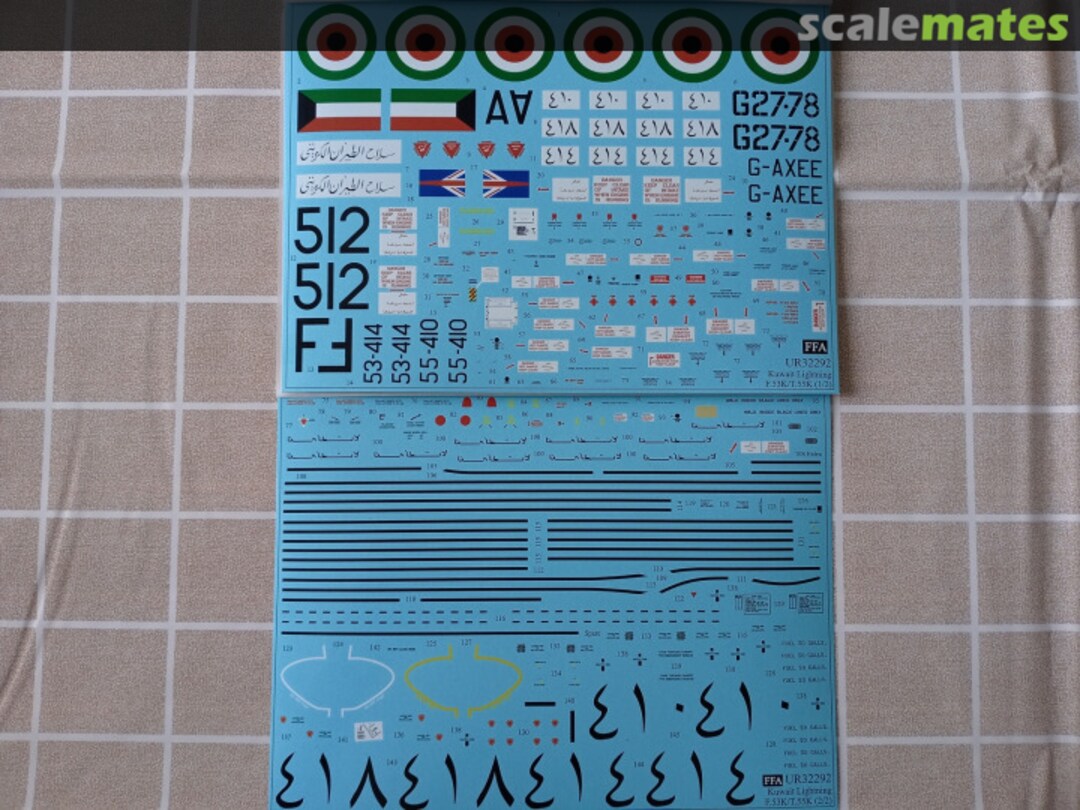 Contents BAC Lightning F.53K/T.55K Kuwait Air Force UR32292 UpRise Decal Contents BAC Lightning F.53K/T.55K Kuwait Air Force UR32292 UpRise Decal