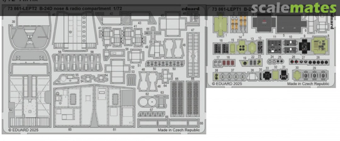 Boxart B-24D Nose & Radio Compartment detail set 73861 Eduard
