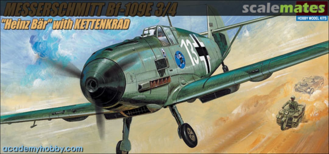 Boxart Messerschmitt Bf-109E 3/4 "Heinz Bär" with Kettenkrad 12499 Academy Boxart Messerschmitt Bf-109E 3/4 "Heinz Bär" with Kettenkrad 12499 Academy