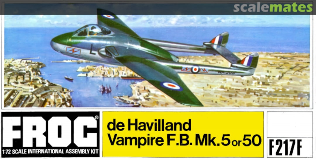 Boxart de Havilland Vampire F.B. Mk.5 or 50 F217F FROG Boxart de Havilland Vampire F.B. Mk.5 or 50 F217F FROG