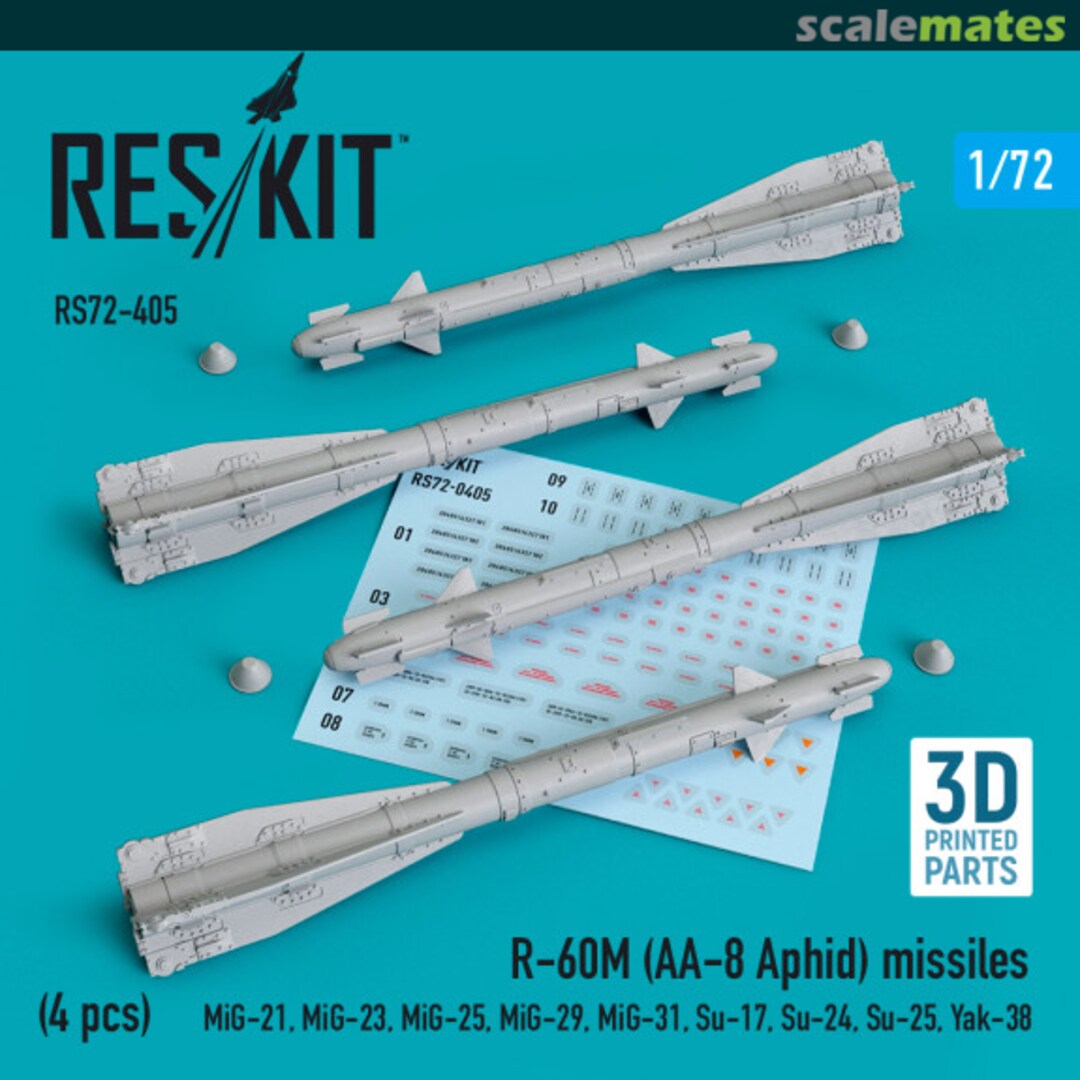 Boxart R-60М (AA-8 Aphid) Missiles RS72-0405 ResKit Boxart R-60М (AA-8 Aphid) Missiles RS72-0405 ResKit
