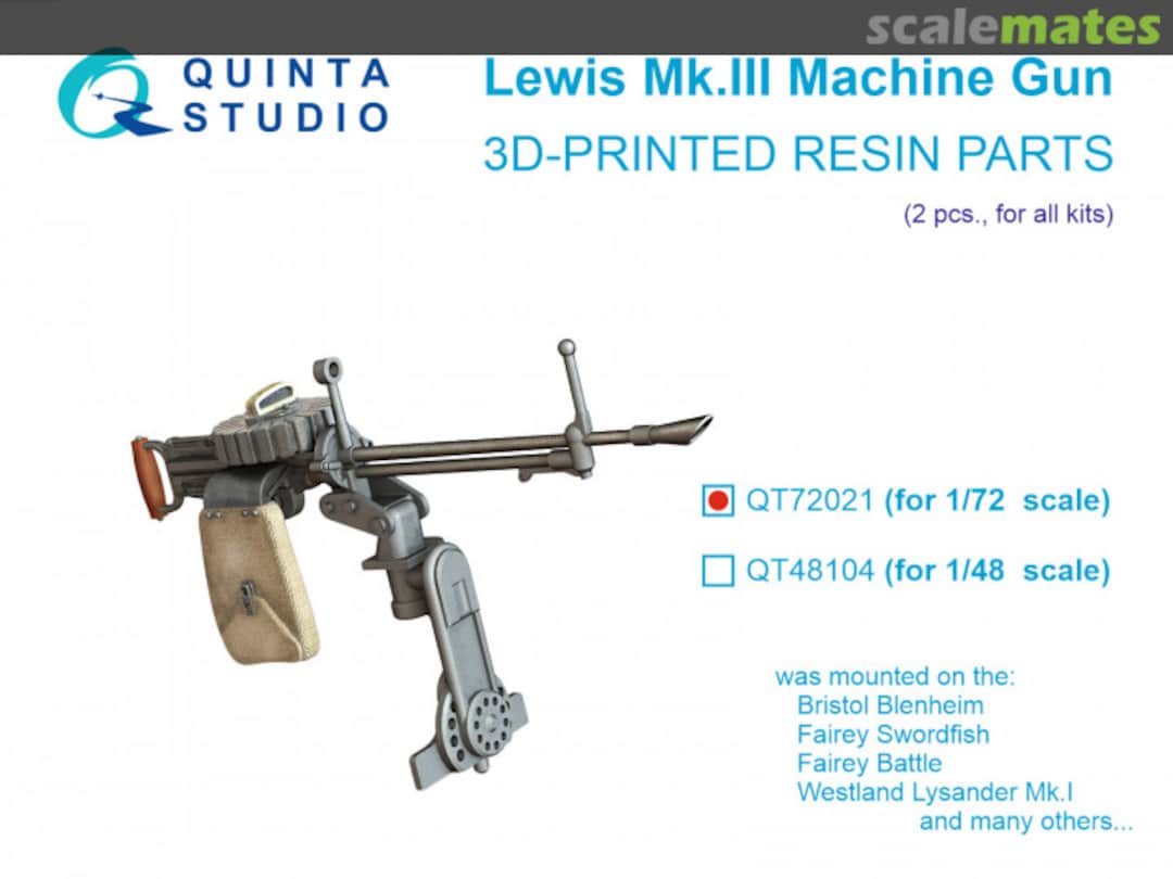Boxart Lewis Mk.III Aircraft Machine Gun (2 pcs) QT72021 Quinta Studio Boxart Lewis Mk.III Aircraft Machine Gun (2 pcs) QT72021 Quinta Studio