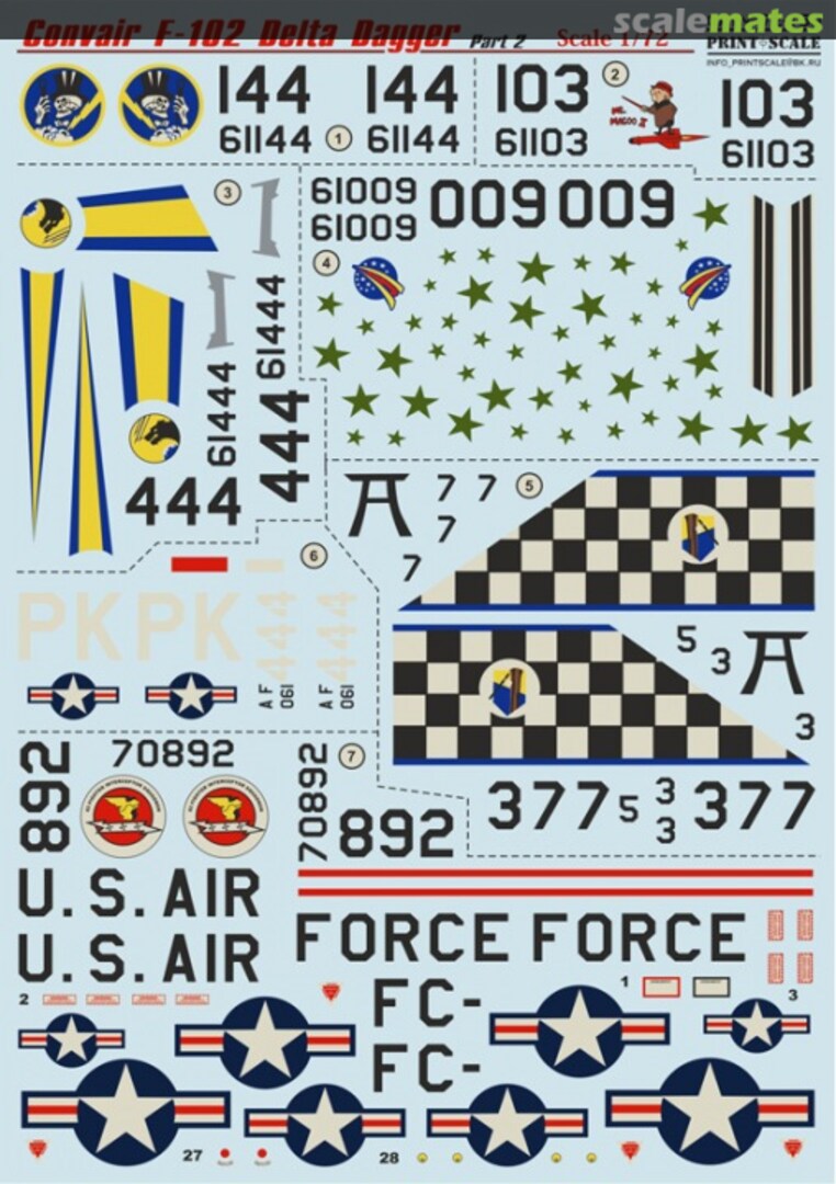 Boxart Convair F-102 Delta Dagger 72-150 Print Scale