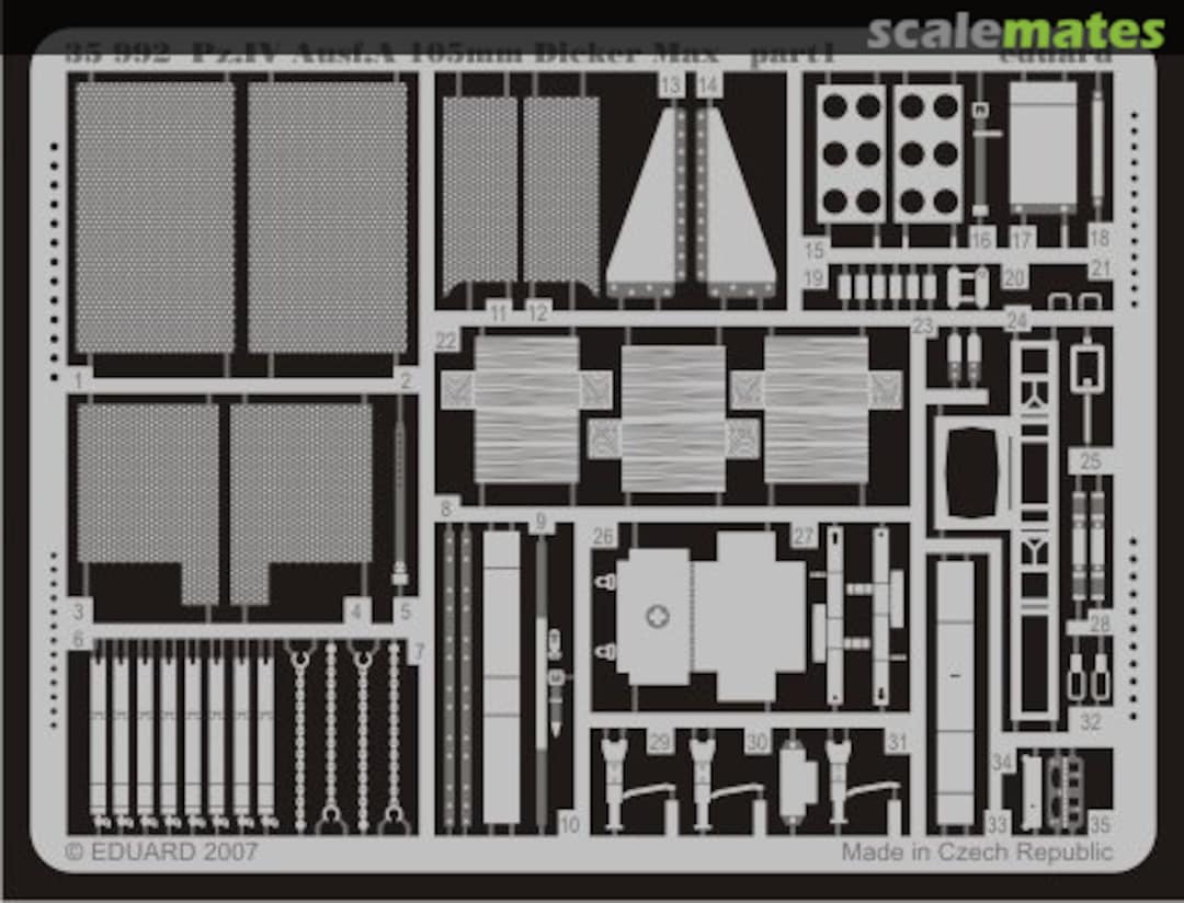 Boxart Pz.IV Ausf.A 105mm Dicker Max 35992 Eduard Boxart Pz.IV Ausf.A 105mm Dicker Max 35992 Eduard