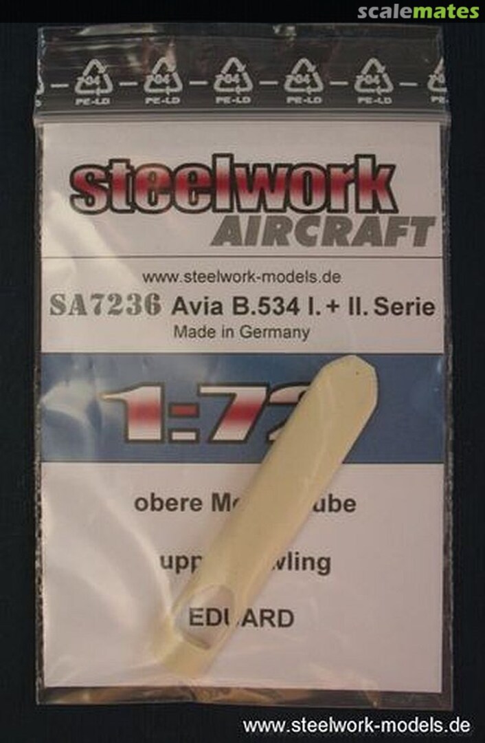 Boxart Avia B.534 I. + II.Serie upper cowling SA7236 Steelwork Models Boxart Avia B.534 I. + II.Serie upper cowling SA7236 Steelwork Models