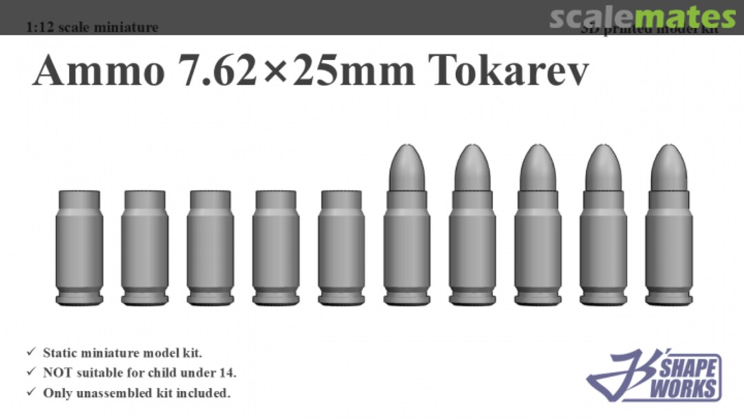 Boxart Ammo 7.62×25mm Tokarev JS12A047 Js' Shapeworks Boxart Ammo 7.62×25mm Tokarev JS12A047 Js' Shapeworks