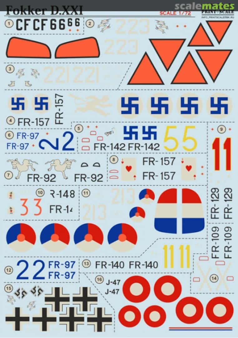 Boxart Fokker D.XXI 72-123 Print Scale Boxart Fokker D.XXI 72-123 Print Scale