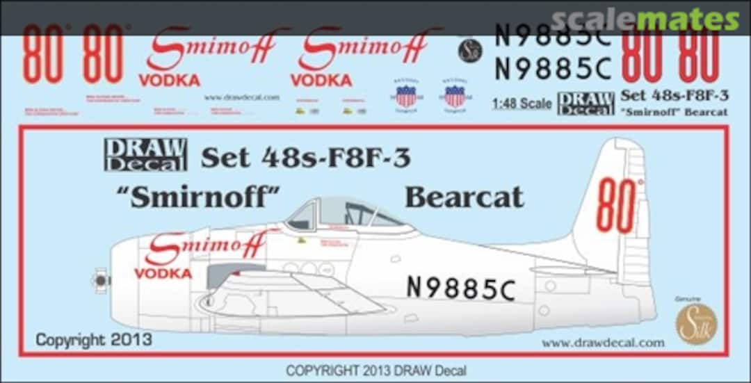 Boxart "Smirnoff" F8F-2 Bearcat 48-F8F-3 Draw Decal Boxart "Smirnoff" F8F-2 Bearcat 48-F8F-3 Draw Decal