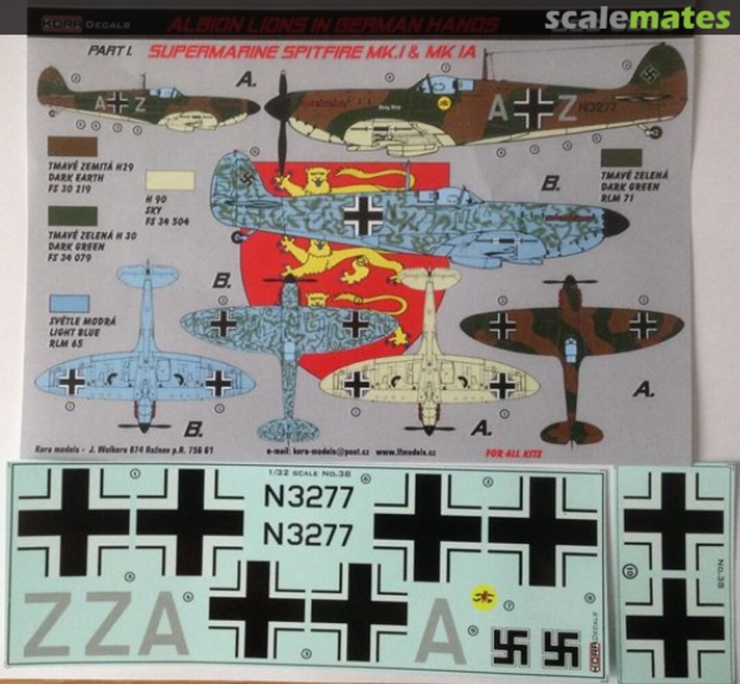 Boxart Supermarine Spitfire Mk.I/IA DEC3238 Kora Models