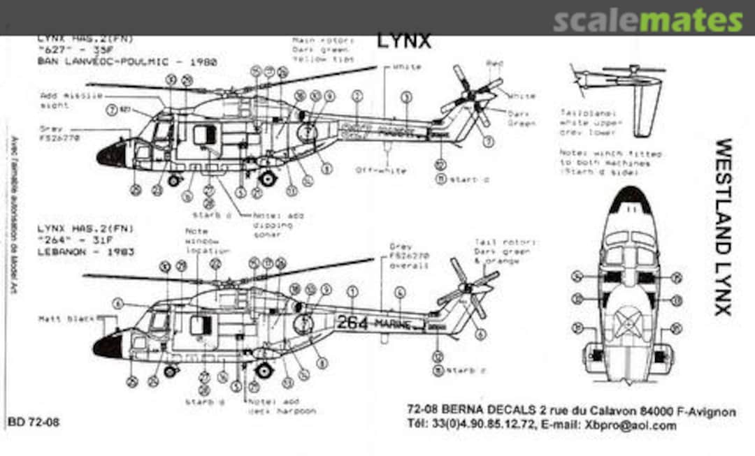 Boxart Westland A BD 72-08 Berna Decals Boxart Westland A BD 72-08 Berna Decals
