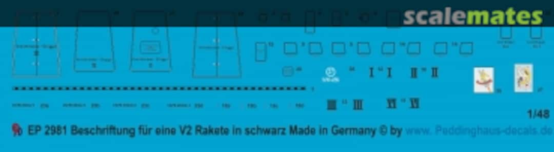 Boxart Aggregat-4 V-2 Rocket Markings WWII (Black) EP-2981 Peddinghaus-Decals Boxart Aggregat-4 V-2 Rocket Markings WWII (Black) EP-2981 Peddinghaus-Decals