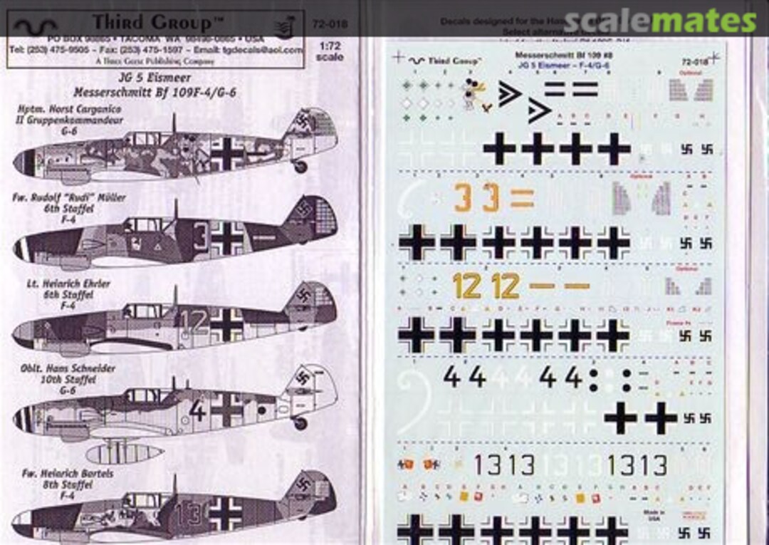 Boxart JG 5 Eismeer 72-018 Third Group Decals Boxart JG 5 Eismeer 72-018 Third Group Decals