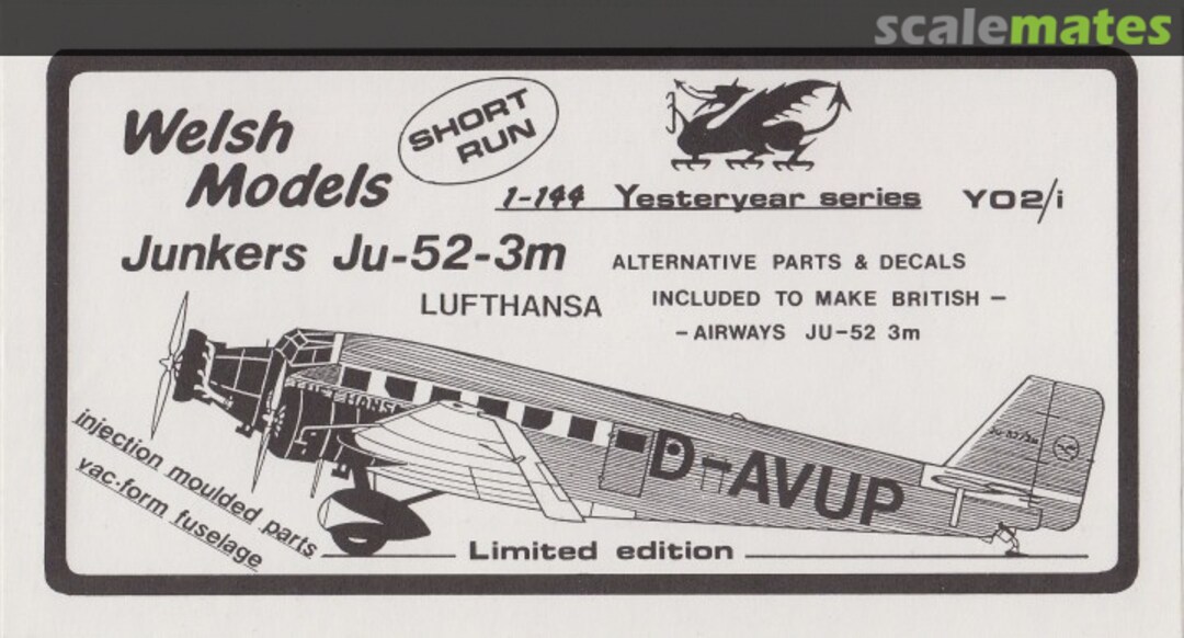 Boxart Junkers Ju-52-3m YO-2/i Welsh Models Boxart Junkers Ju-52-3m YO-2/i Welsh Models