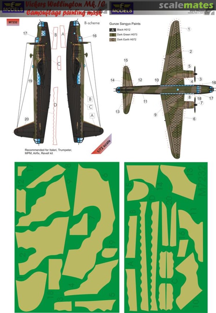 Boxart Vickers Wellington Mk.IC Camouflage Pattern Paint Mask M7232 LF Models Boxart Vickers Wellington Mk.IC Camouflage Pattern Paint Mask M7232 LF Models