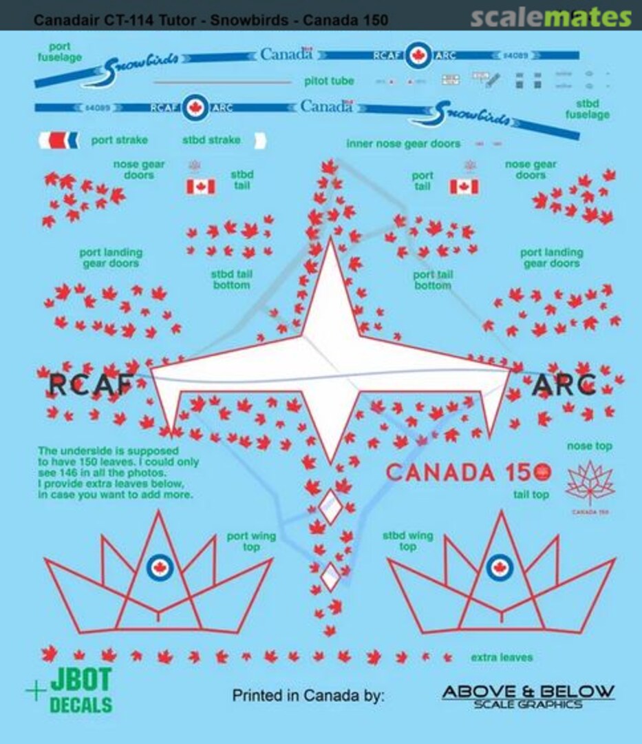 Boxart Canadair CT-114 Tutor - Snowbirds 1005 Above & Below Graphics