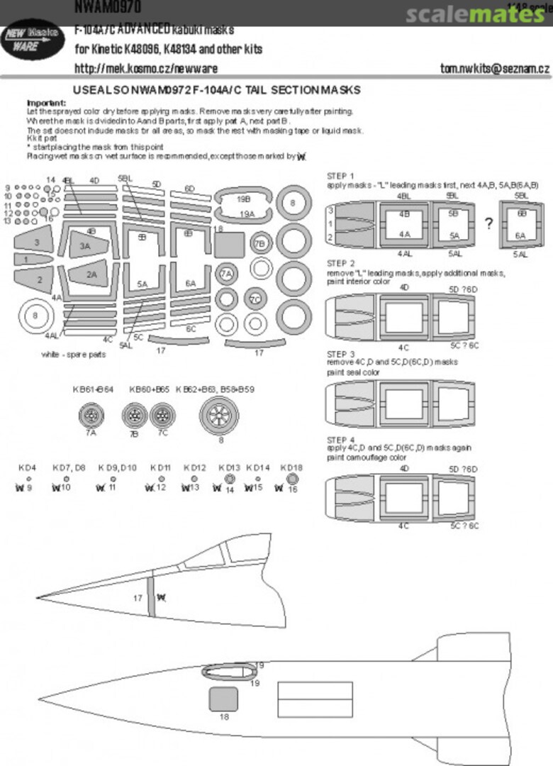 Boxart F-104A/C ADVANCED kabuki masks NWAM0970 New Ware Boxart F-104A/C ADVANCED kabuki masks NWAM0970 New Ware