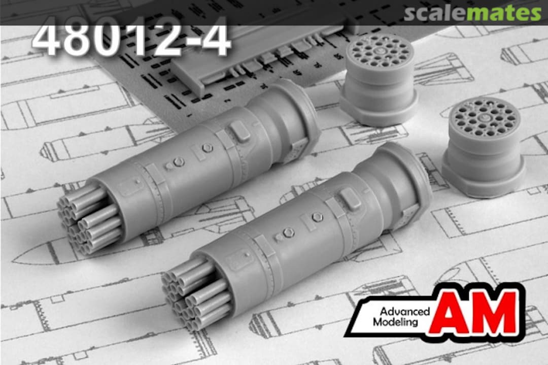 Boxart B-8V20M 80 mm rocket launcher for helicopters Mi-8, Mi-24, Ka-50, Ka-52, Mi-28 AMC 48012-4 Amigo Models
