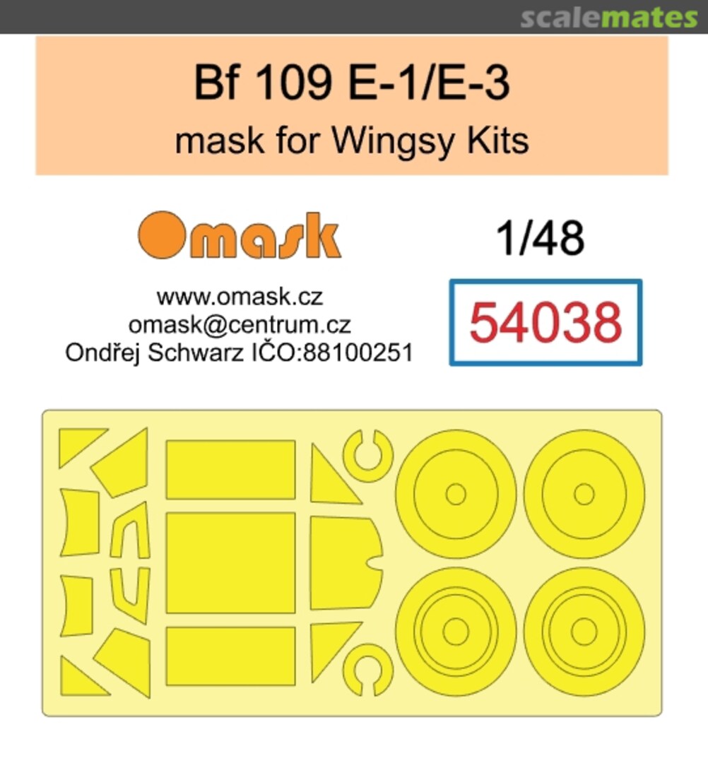 Boxart Messerschmitt Bf-109 E-1 / E-3 Mask (for Wingsy Kits) 54038 Omask Boxart Messerschmitt Bf-109 E-1 / E-3 Mask (for Wingsy Kits) 54038 Omask