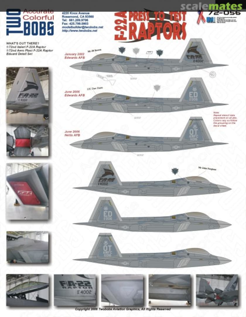 Boxart F-22A Raptor 72-056 TwoBobs Aviation Graphics Boxart F-22A Raptor 72-056 TwoBobs Aviation Graphics