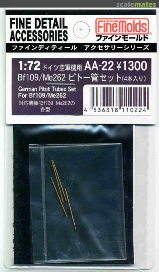 Boxart German Pitot Tubes Set for Bf109/Me262 AA-22 Fine Molds Boxart German Pitot Tubes Set for Bf109/Me262 AA-22 Fine Molds