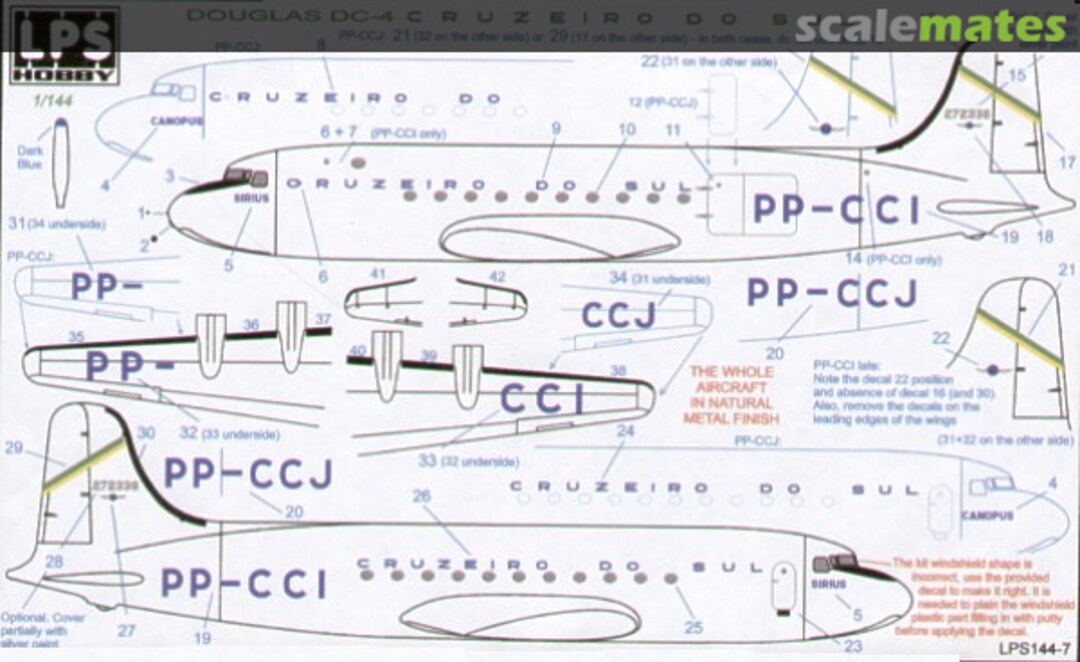 Boxart Douglas DC-4 CRUZERO DO SUL PP-CCI/J LPS144-07 LPS Hobby Boxart Douglas DC-4 CRUZERO DO SUL PP-CCI/J LPS144-07 LPS Hobby