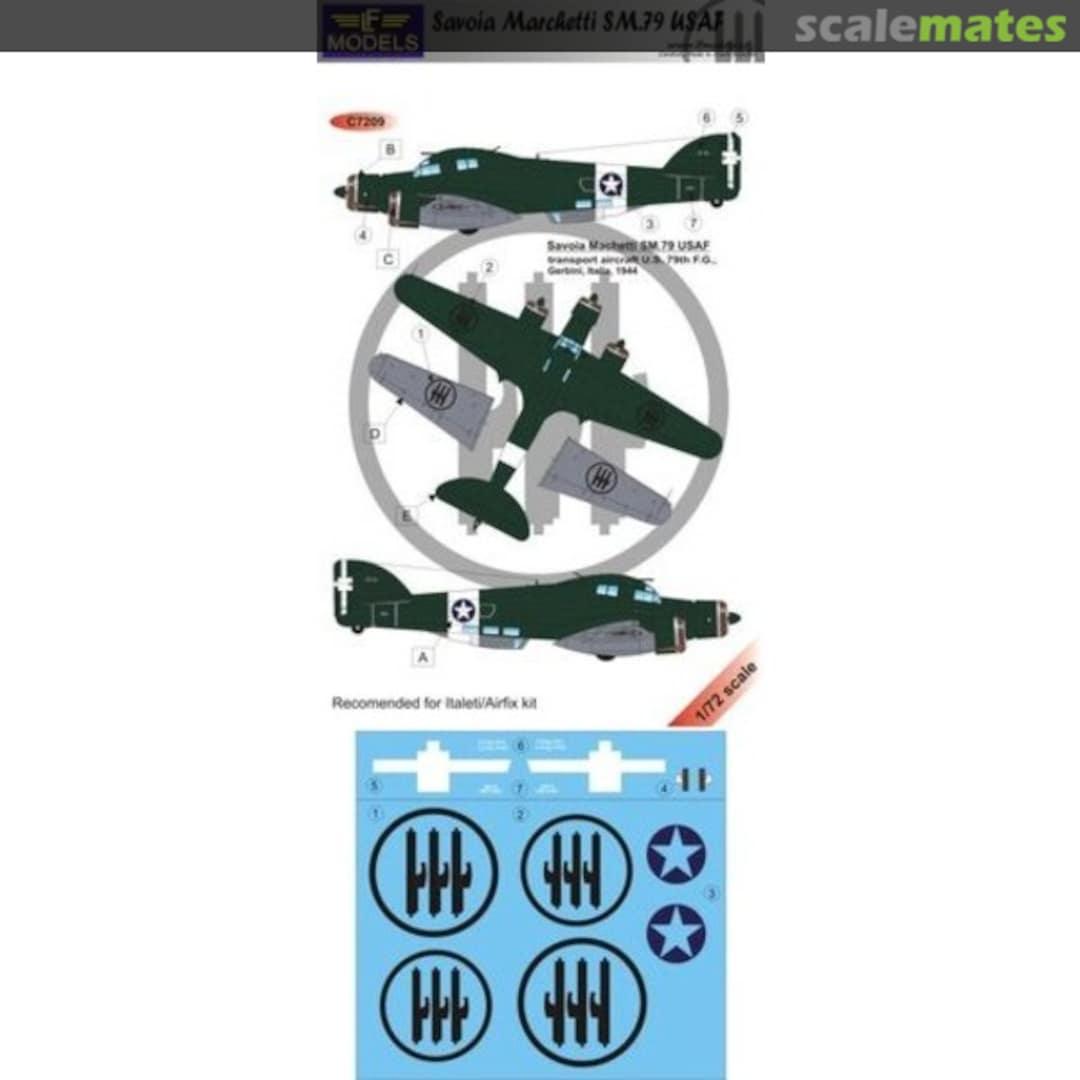 Boxart Savoia-Marchetti SM.79 USAF C7209 LF Models Boxart Savoia-Marchetti SM.79 USAF C7209 LF Models