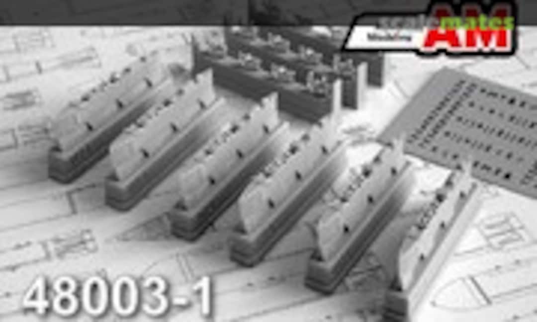 1:48 Mast rack BD3-USK (set contains four BD3-USK racks) (Amigo Models AMC 48003-1) AMC 48003-1