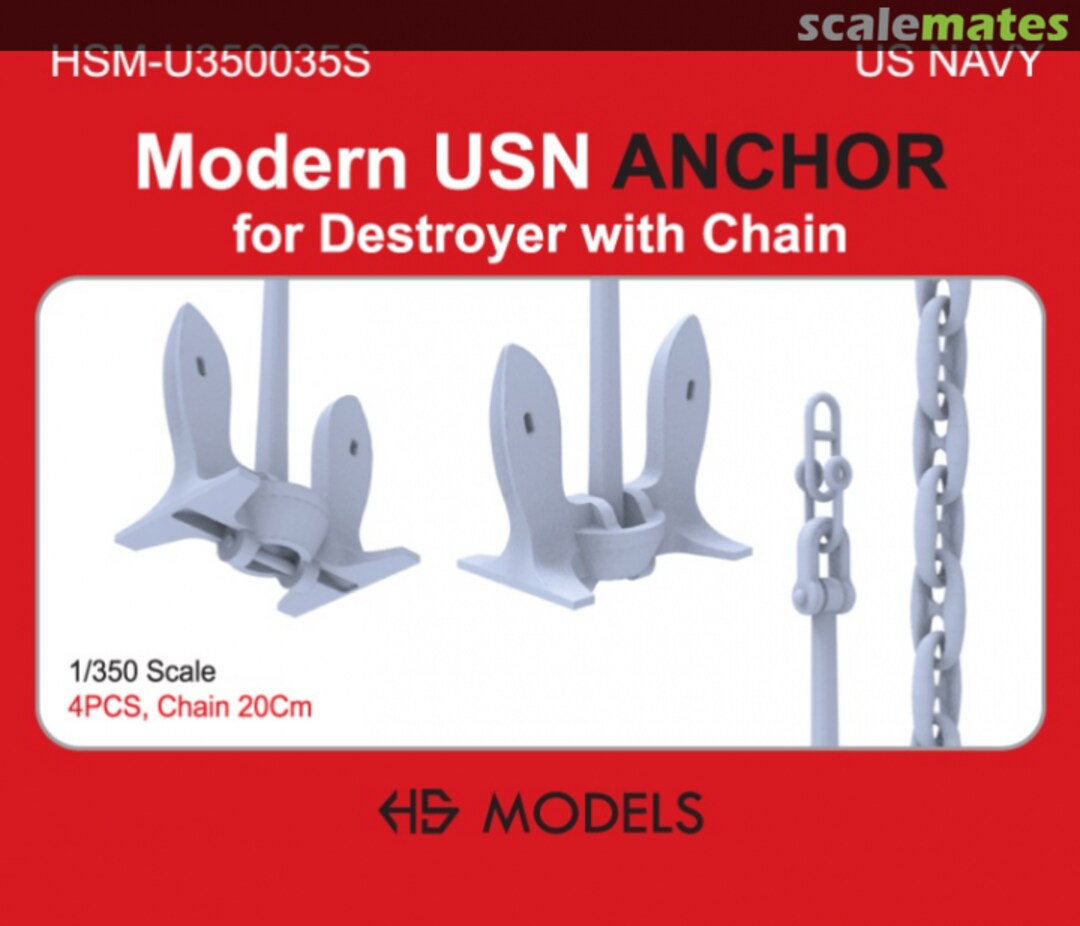 Boxart Modern Anchor for Destroyer with Chain HSM-U350035S HS Models Boxart Modern Anchor for Destroyer with Chain HSM-U350035S HS Models